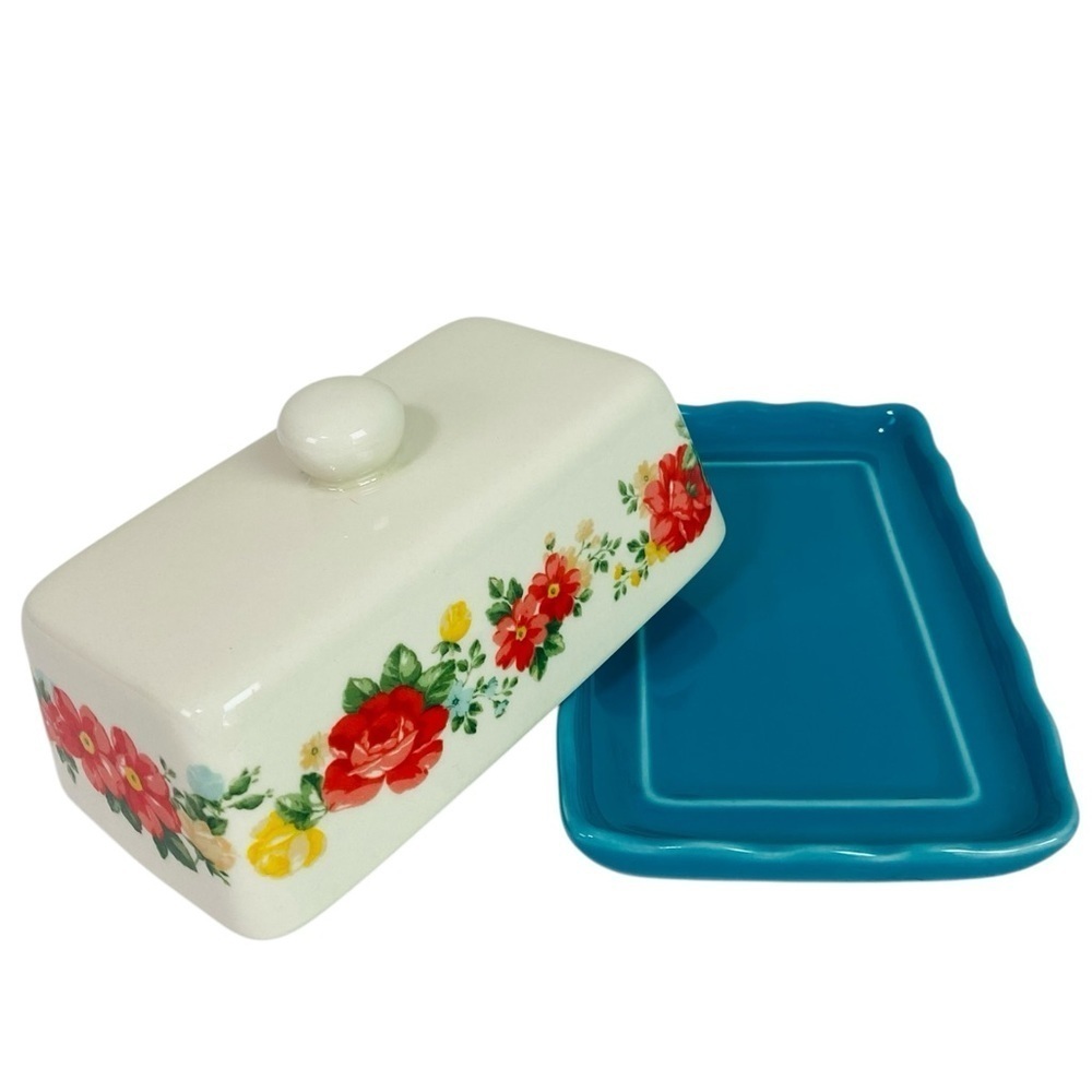 The Pioneer Woman Vintage Floral Butter Dish W/ Lid